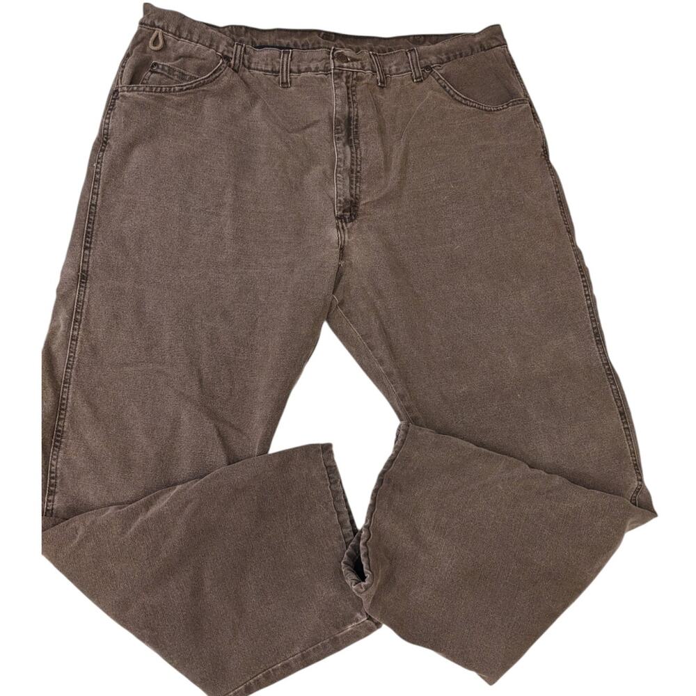 Wrangler Rugged Wear Pants Mens 44x32 Lined Work Carpenter Heavy Duty 33213NB